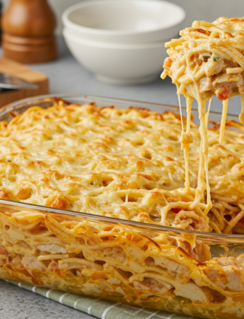 Delicious chicken spaghetti dinner ready to boost your meal.