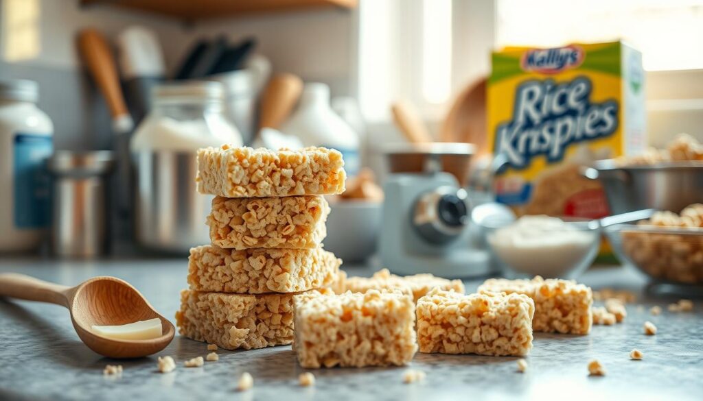 Sweet and crispy marshmallow Rice Krispie bars
